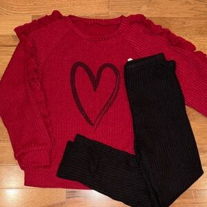 SHEIN Red and Black Kids Matching Set